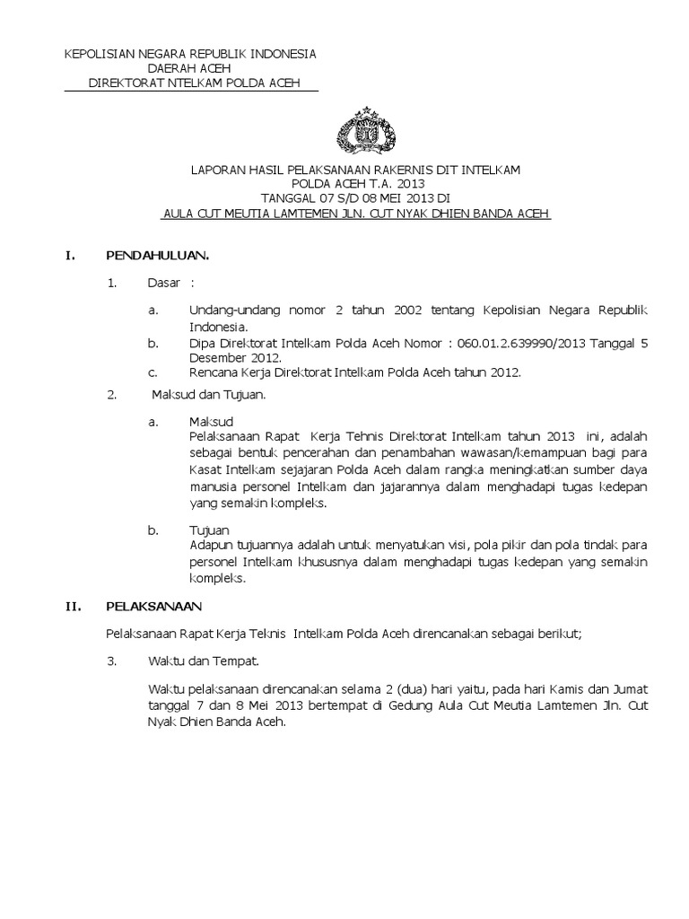 Laporan Hasil Pelaksanaan Tugas