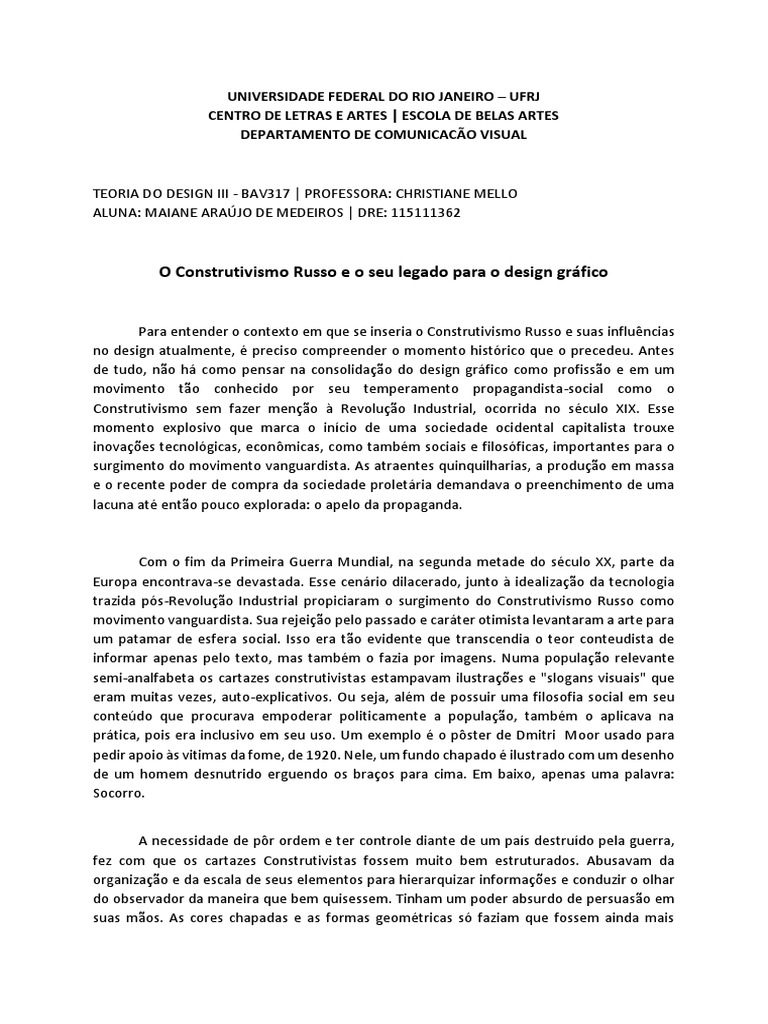 Legado do Construtivismo Russo | PDF | Pôster | Esboço, image size:768x1024