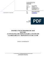 Instructiuni Proprii de Sanatate Si Securitatea Muncii Pentru Activitatea de Exploatare A Statiei de Clorinare PDF