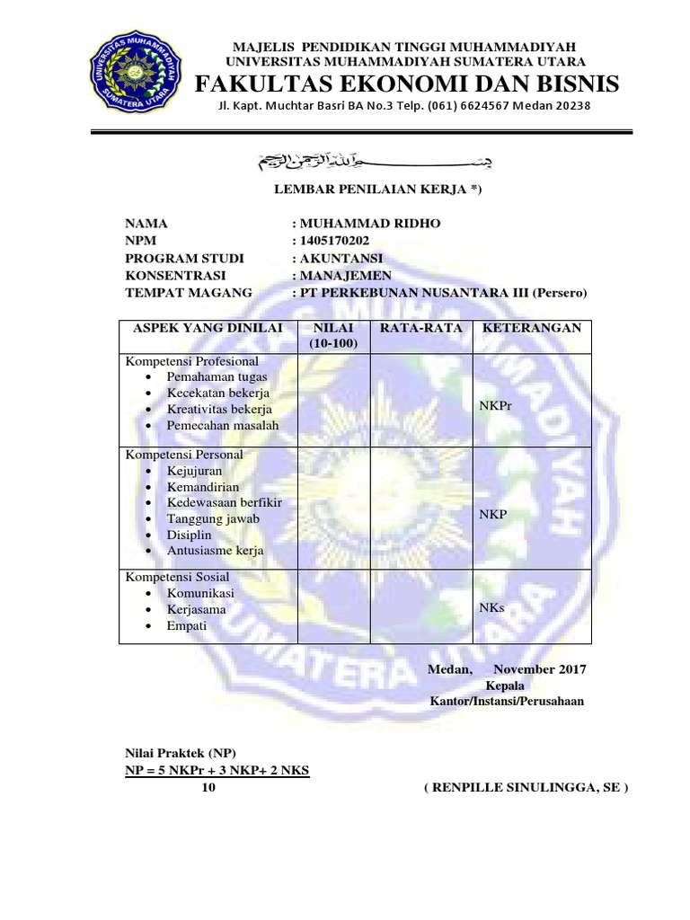 Contoh Laporan Magang Mahasiswa Ekonomi Manajemen