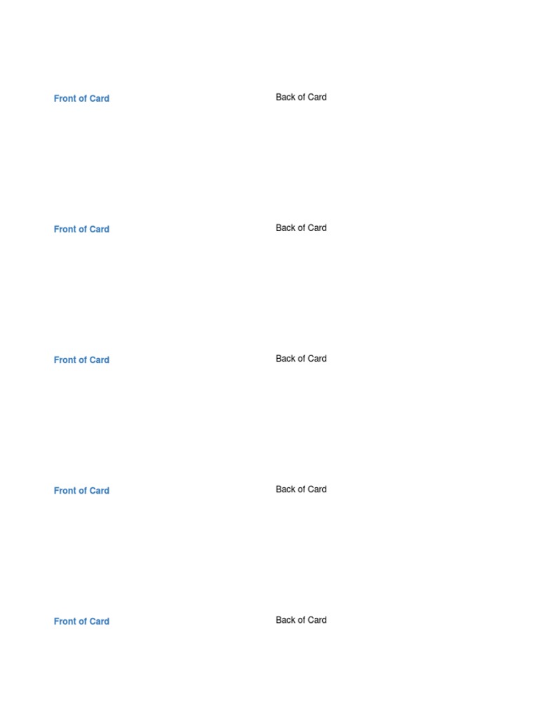 Flashcard Template Guide | PDF | Games & Activities