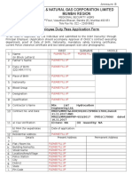 ONGC Non-Employee Duty Pass Application