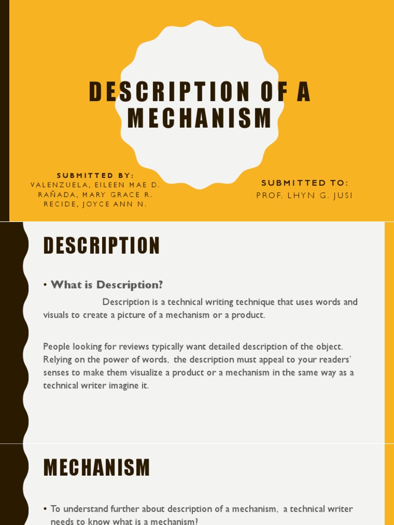 Describing Mechanisms in Technical Writing | PDF | Machines | Senses