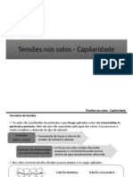 Tensões Nos Solos - Capilaridade Tensões Nos Solos - Capilaridade