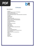 SD Module: Order Fulfilment I