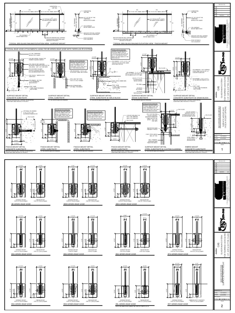GRS Glass Railing System Details | PDF | Welding | Construction