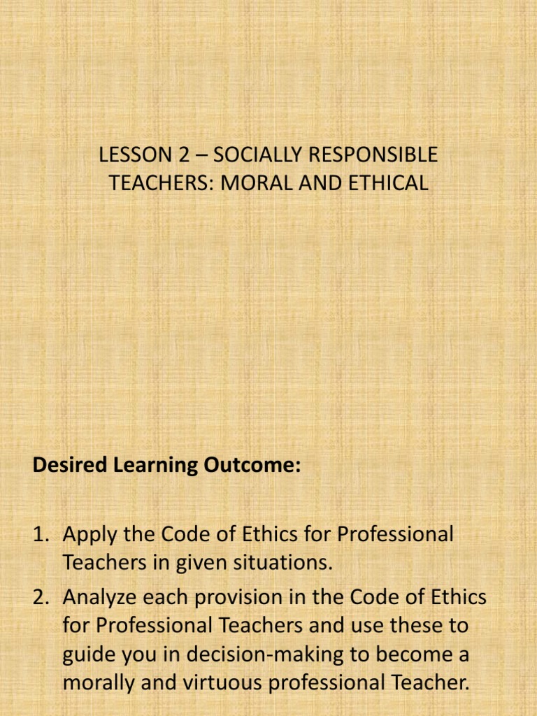 Code Of Ethics Pdf Morality Teachers