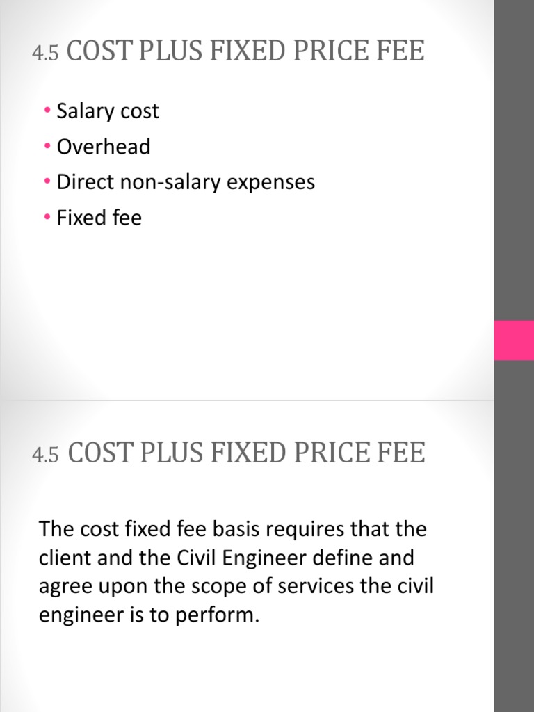 Cost Plus Fixed Price Fee PDF