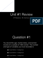 Unit #1 Review: AP Statistics - Mr. Beilinson