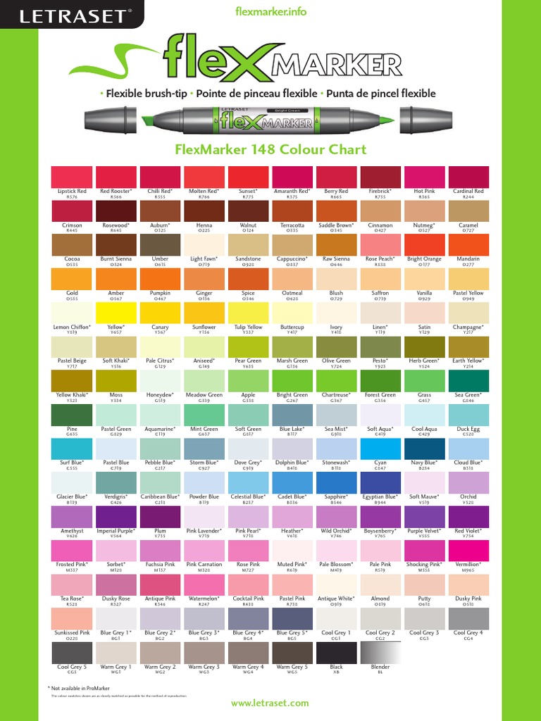 Flex Marker Colour Chart 148 PDF Blue Graphic Design