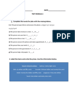 NAME: - DATE: - Test Module 2 Vocabulary 1. Complete The Words For Jobs With The Missing Letters