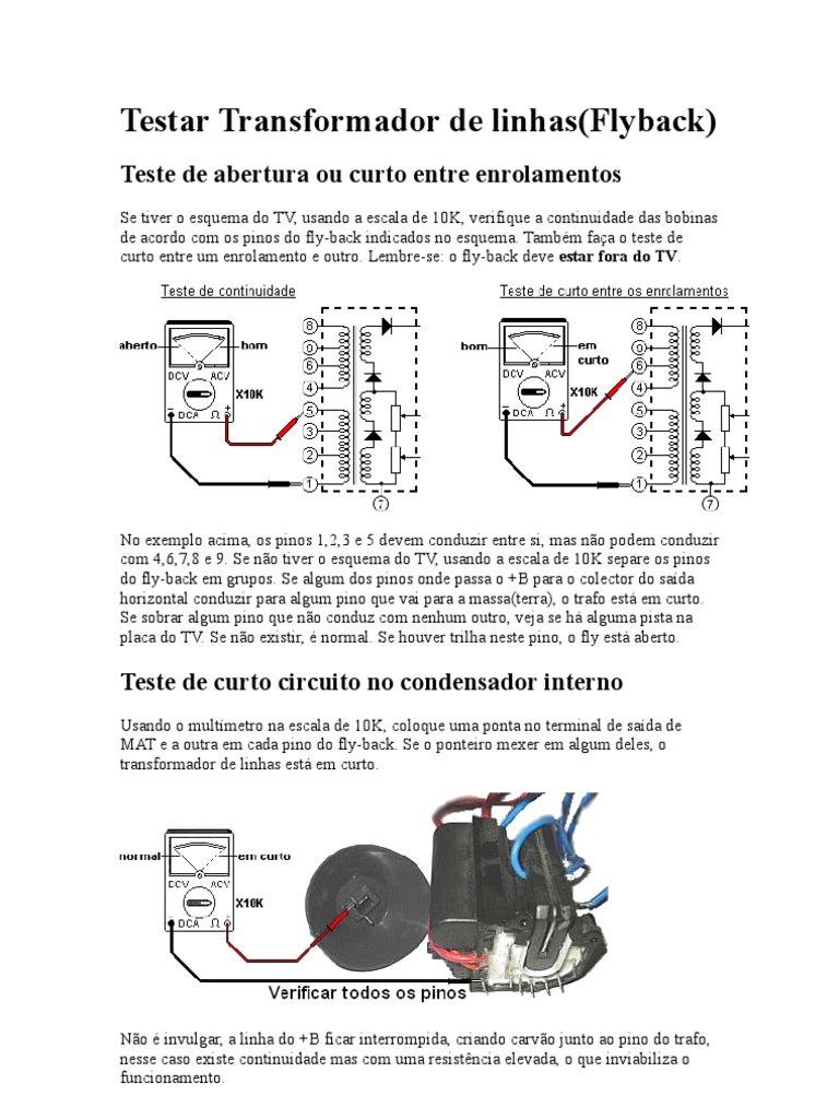 Teste de Transformador Flyback | PDF | Transformador | Rede elétrica