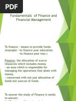 Fundamentals of Finance and Financial Management