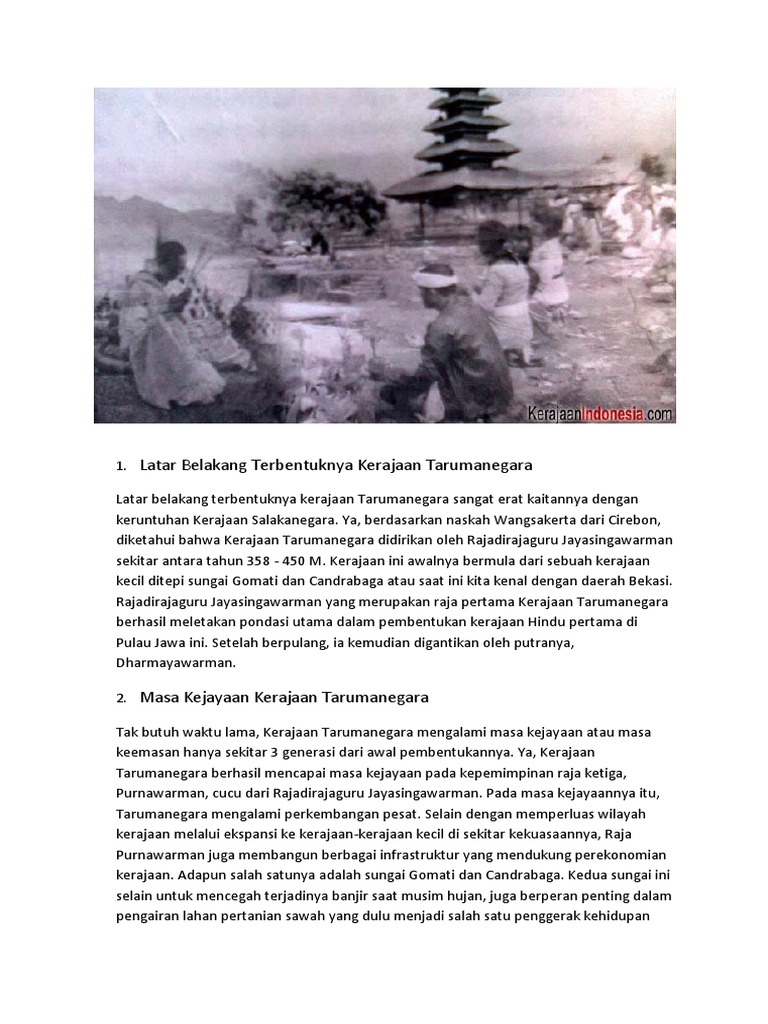 Latar Belakang Terbentuknya Kerajaan Tarumanegara