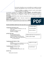 Funciones en La Oración Simple