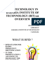 Rfid Technology in Babaria Institute of Technnology (Bit) :an
