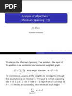 Analysis of Algorithms I: Minimum Spanning Tree: Xi Chen