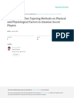 The Effects of Two Tapering Methods On Physical and Physiological Factors in Amateur Soccer