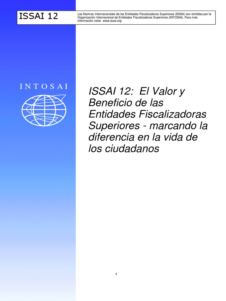 ISSAI 12: Valor de Entidades Fiscalizadoras | PDF | Calidad (comercial ...