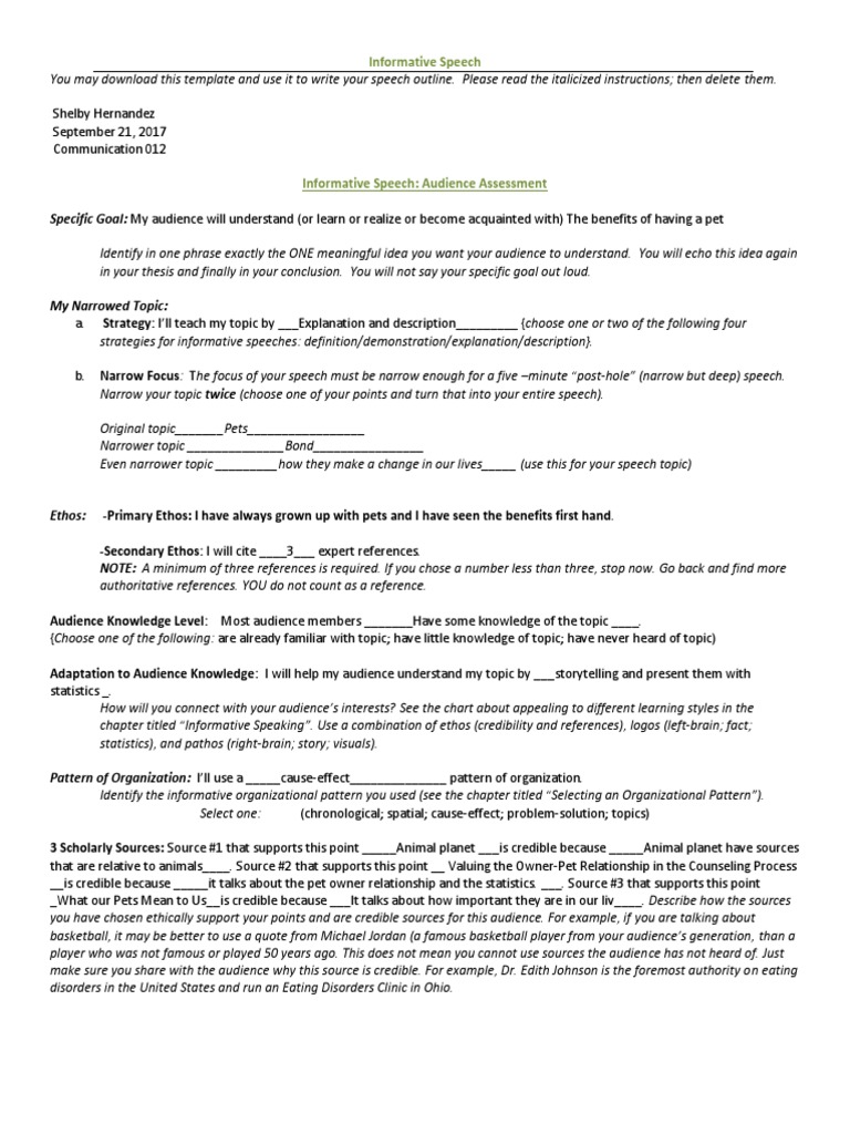 Informative speech topic proposal picture