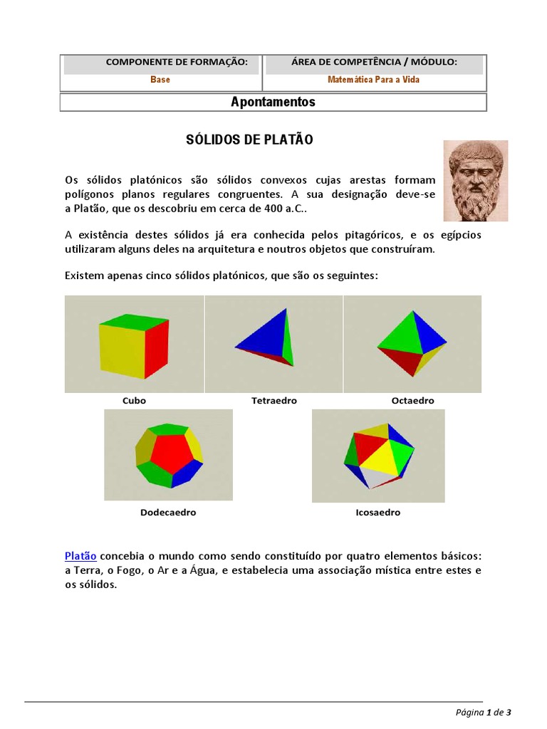 Ficha Solidos Platonicos | PDF | Tetraedro | Polítopo, image size:768x1024