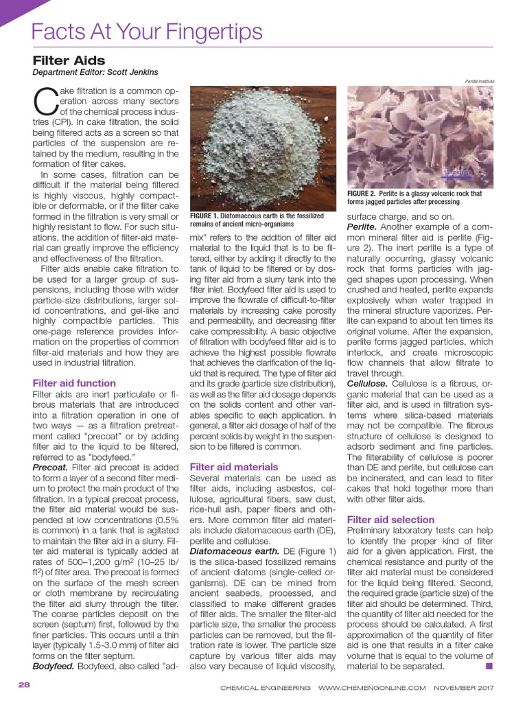 Filter Aids Filtration Chemical Engineering Free 30day Trial