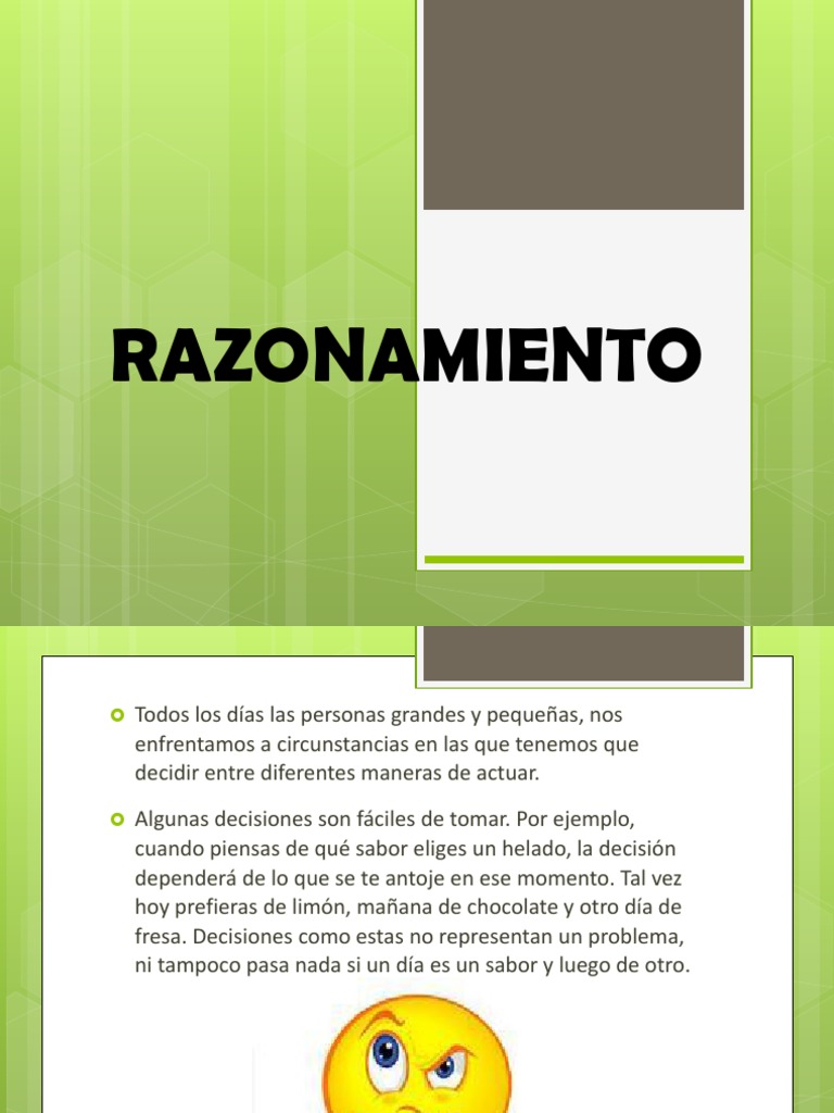 Razonamiento Diapositiva PDF Raz n Moralidad