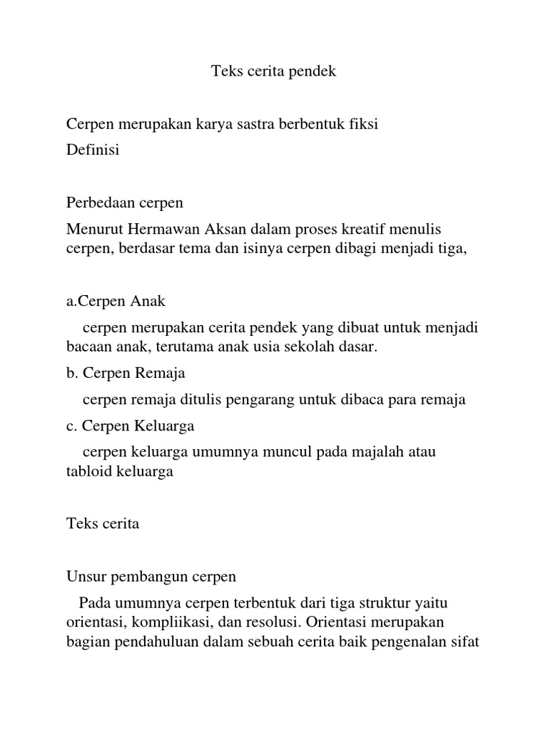 Teks Cerita Pendek Mutiara Yang Cute Pdf