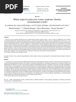 Which Origin For Polycystic Ovaries Syndrome Genetic Environmental