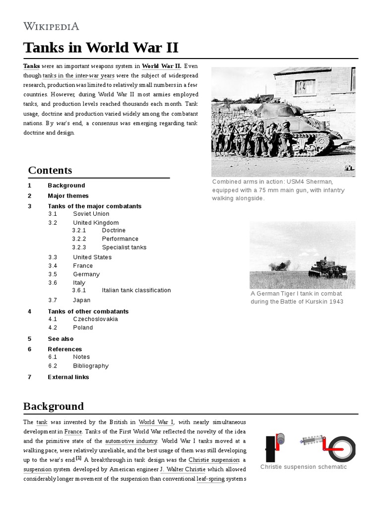 Tanks in World War II PDF Tank Destroyer M4 Sherman