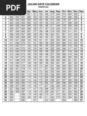 Julian Date Calendar Perpetual Graphics Calendar Template,, 51% OFF