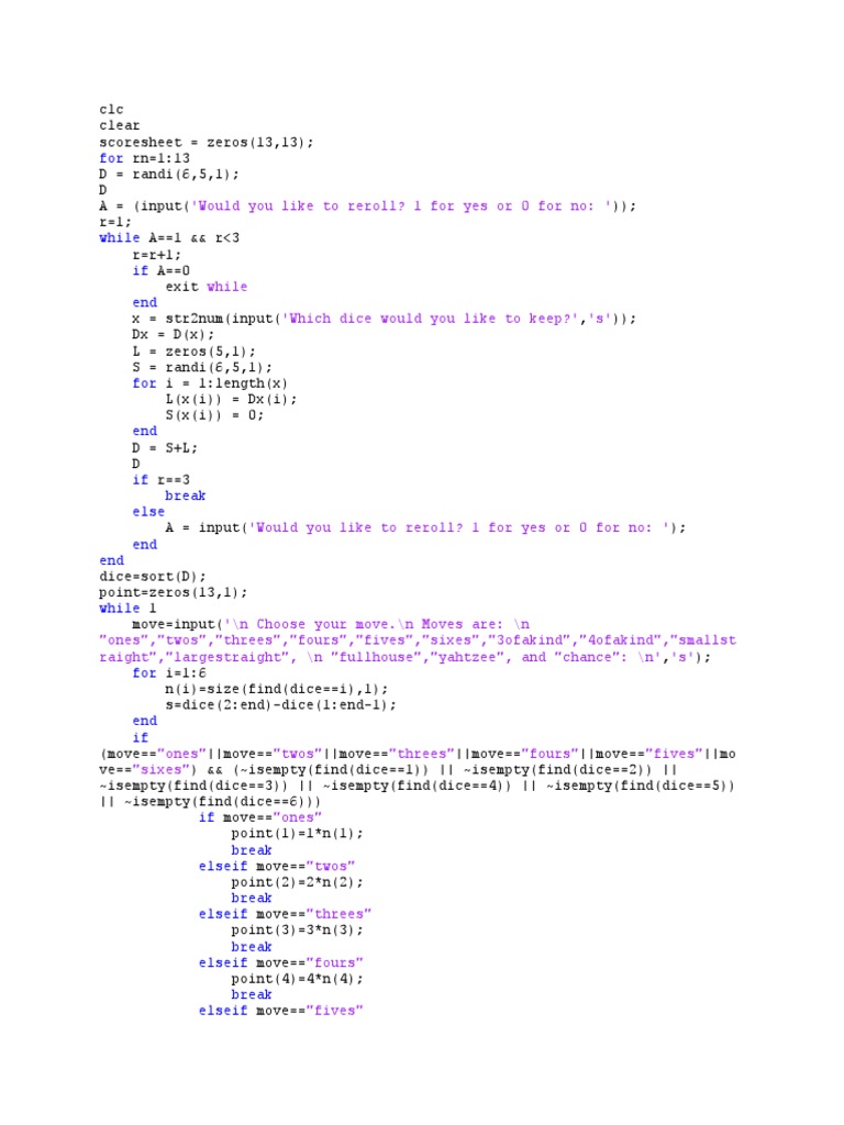 Yahtzee Code PDF Dice Leisure Activities