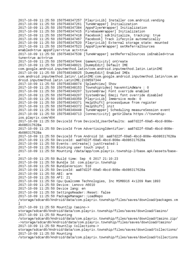 Playrix Township App Initialization Logs | PDF | Shader | Digital ...
