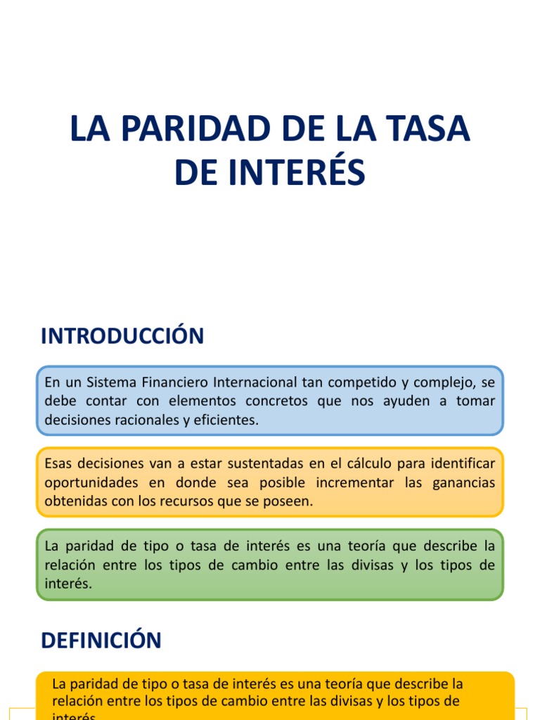 LA PARIDAD DE LA TASA DE INTERÉS.pptx Arbitraje Tipo de cambio