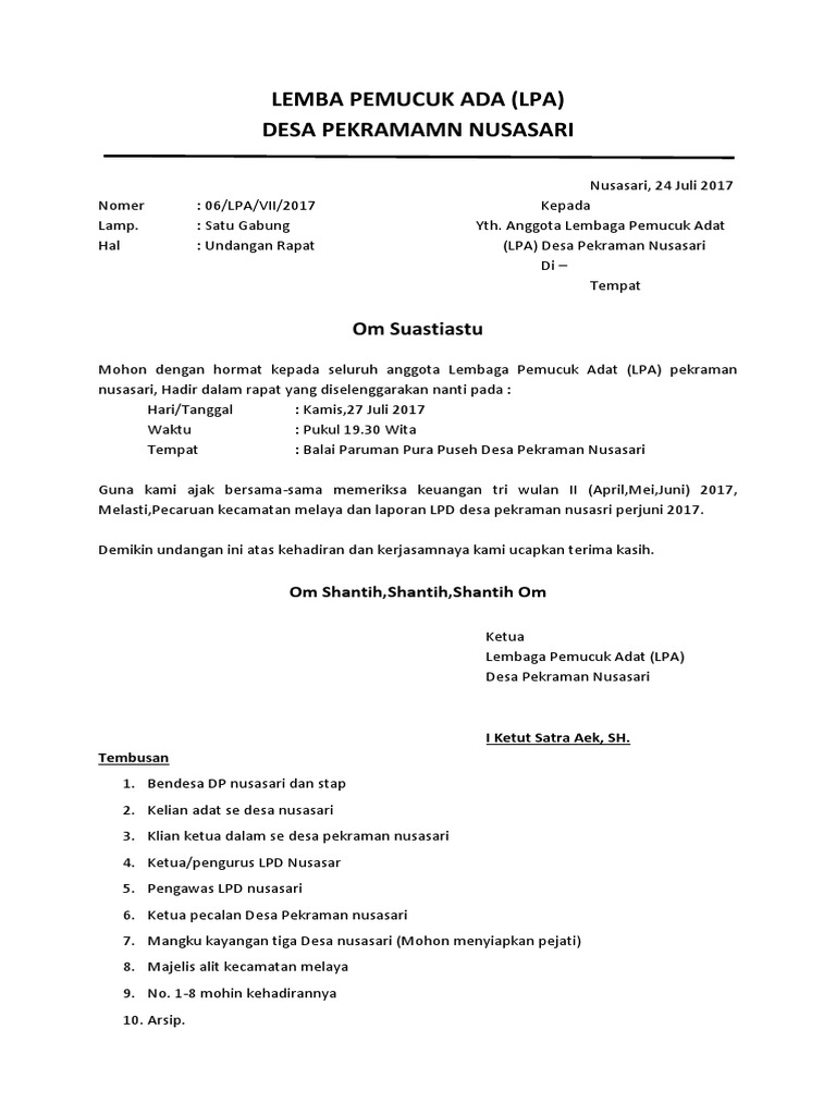 Surat Undangan Lpa