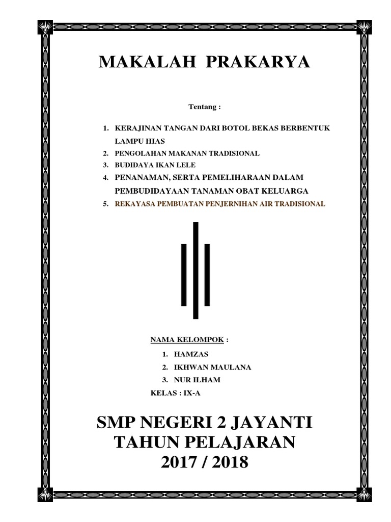 Contoh Makalah Kerajinan Tangan Dari Sabun Nasi