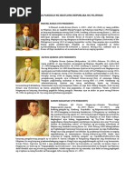 Mga Pangulo NG Pilipinas at Ang Kanilang Mga Programa | PDF