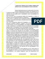 Ley Orgánica de Las Instituciones Públicas de Los Pueblos Indígenas Del Ecuador Que Se Autodefinen Como Nacionalidades de Raíces Ancestrales