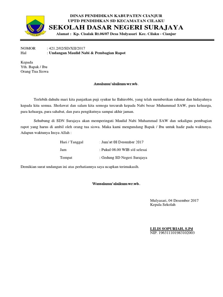 Surat Undangan Maulid Nabi Surat Undangan Maulid Nabi