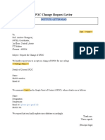 SPOC Change Request Letter Template