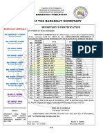 Secretary's Certification of Attendance On Sessions