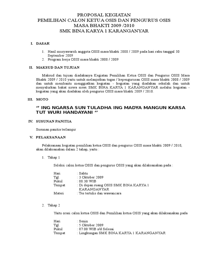 Proposal Kegiatan Osis 74901