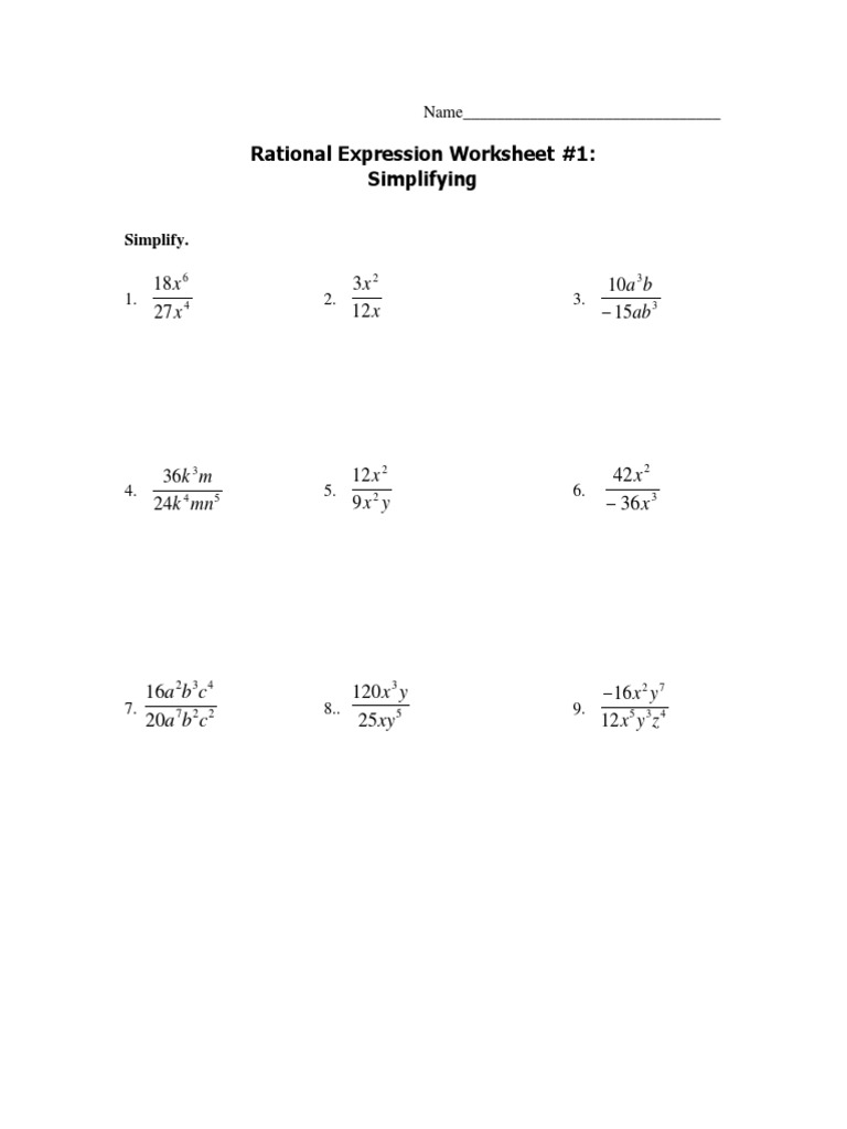 Adding Rational Expressions Packet  PDF  Fraction (Mathematics With Regard To Multiplying Rational Expressions Worksheet