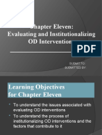 Chapter Eleven: Evaluating and Institutionalizing OD Interventions