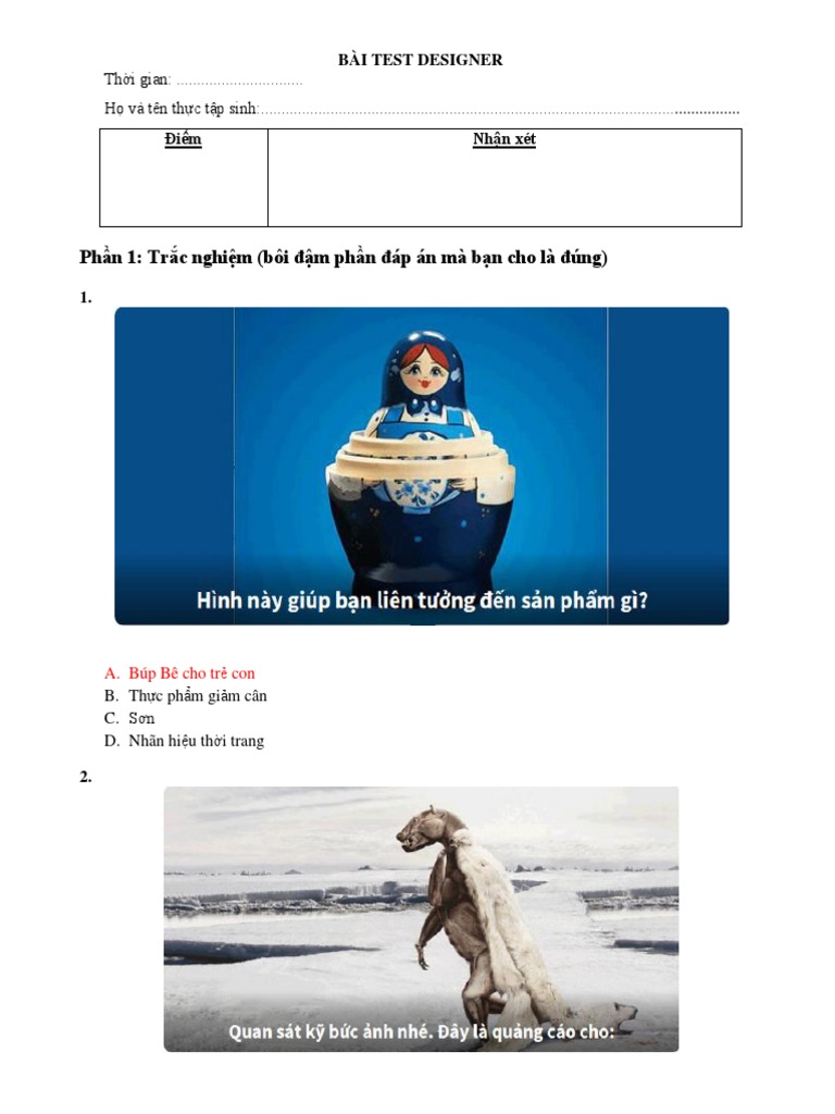 Bài Test Designer | PDF