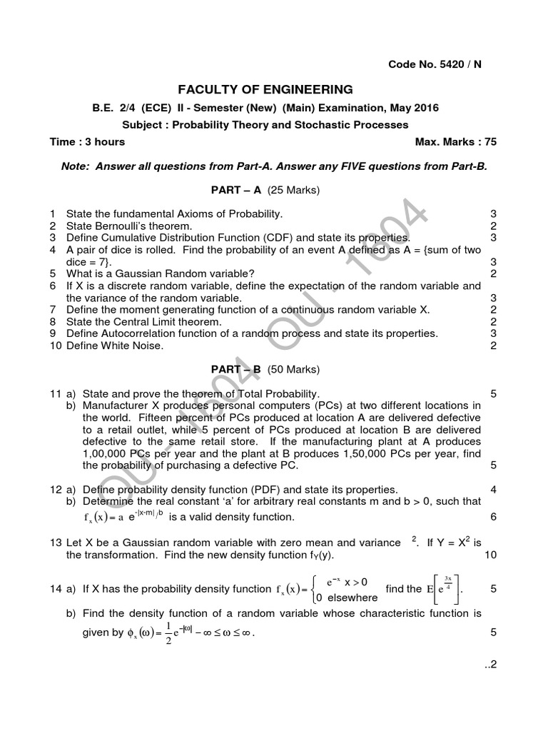 Ptsp May 2016 Pdf Probability Density Function Probability Theory