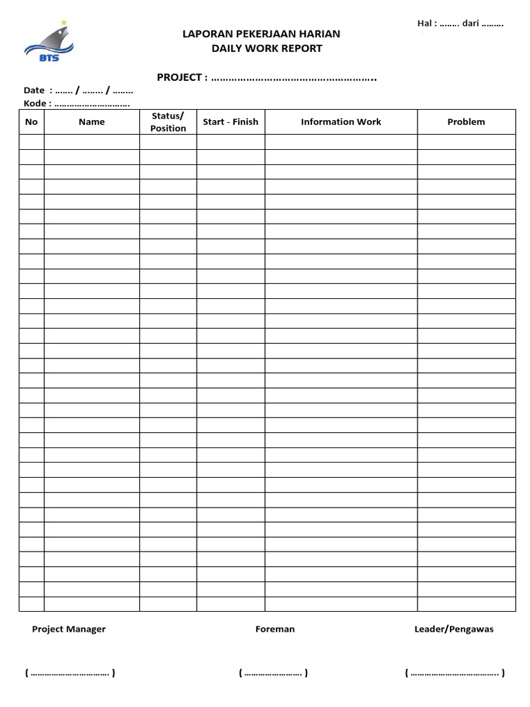 Form Daily Report | PDF | Technology & Engineering