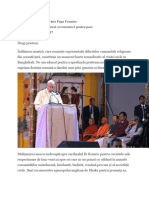 Discursul Papei Francisc La Intalnirea Interreligioasa Din Bangladesh
