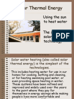 Solar Thermal Energy: Using The Sun To Heat Water The Simplest Solar Technology