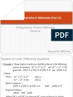 4.3 Laplace Transform Methods - Solving Systems of Linear Differential Equations